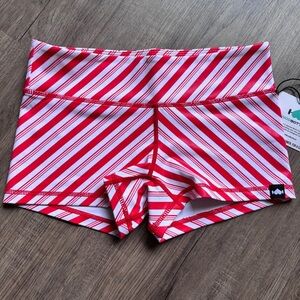 WODBOTTOM Holiday White and Red Stripe Shorts - Size Small